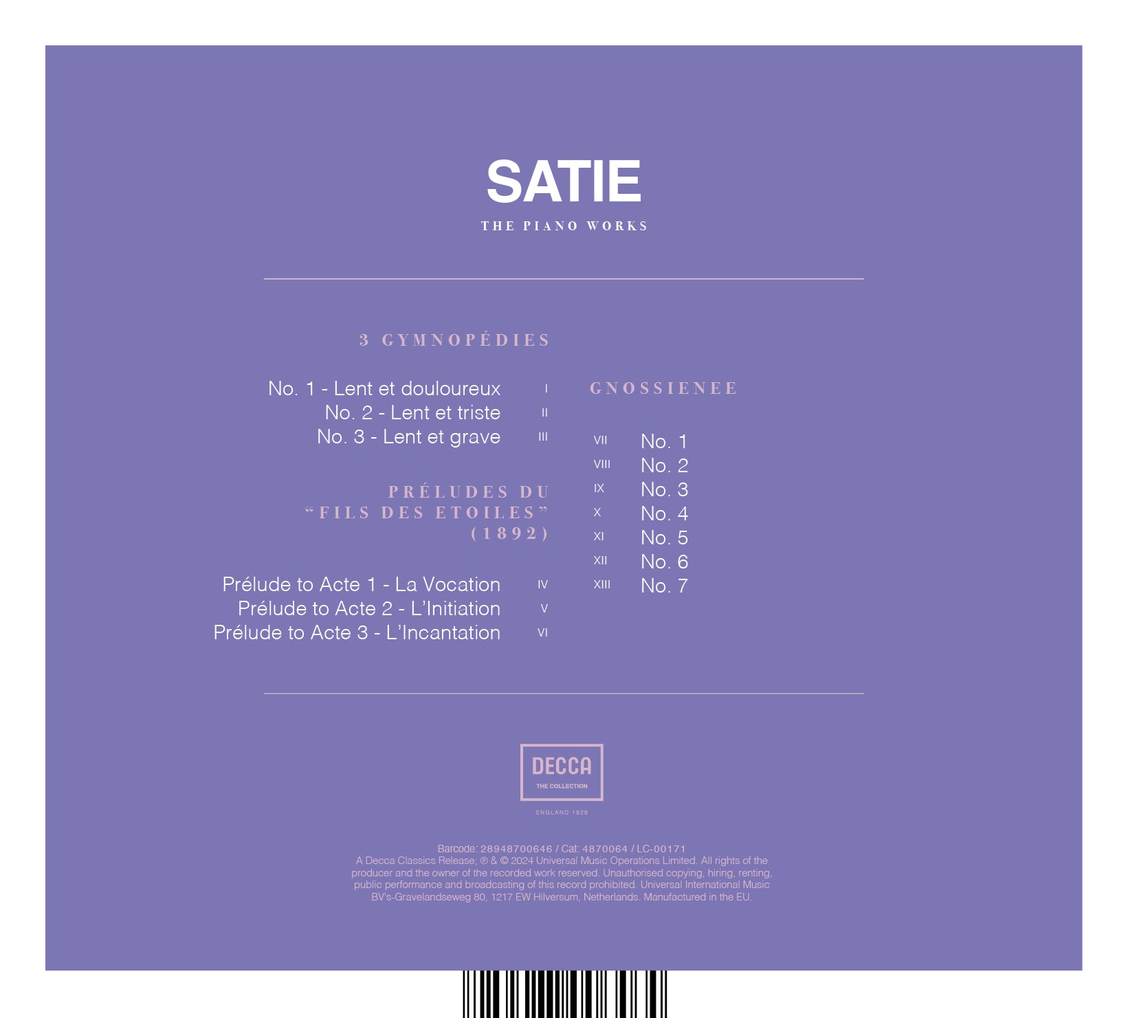 Satie – The Piano Works (Decca - The Collection): CD - Image 3