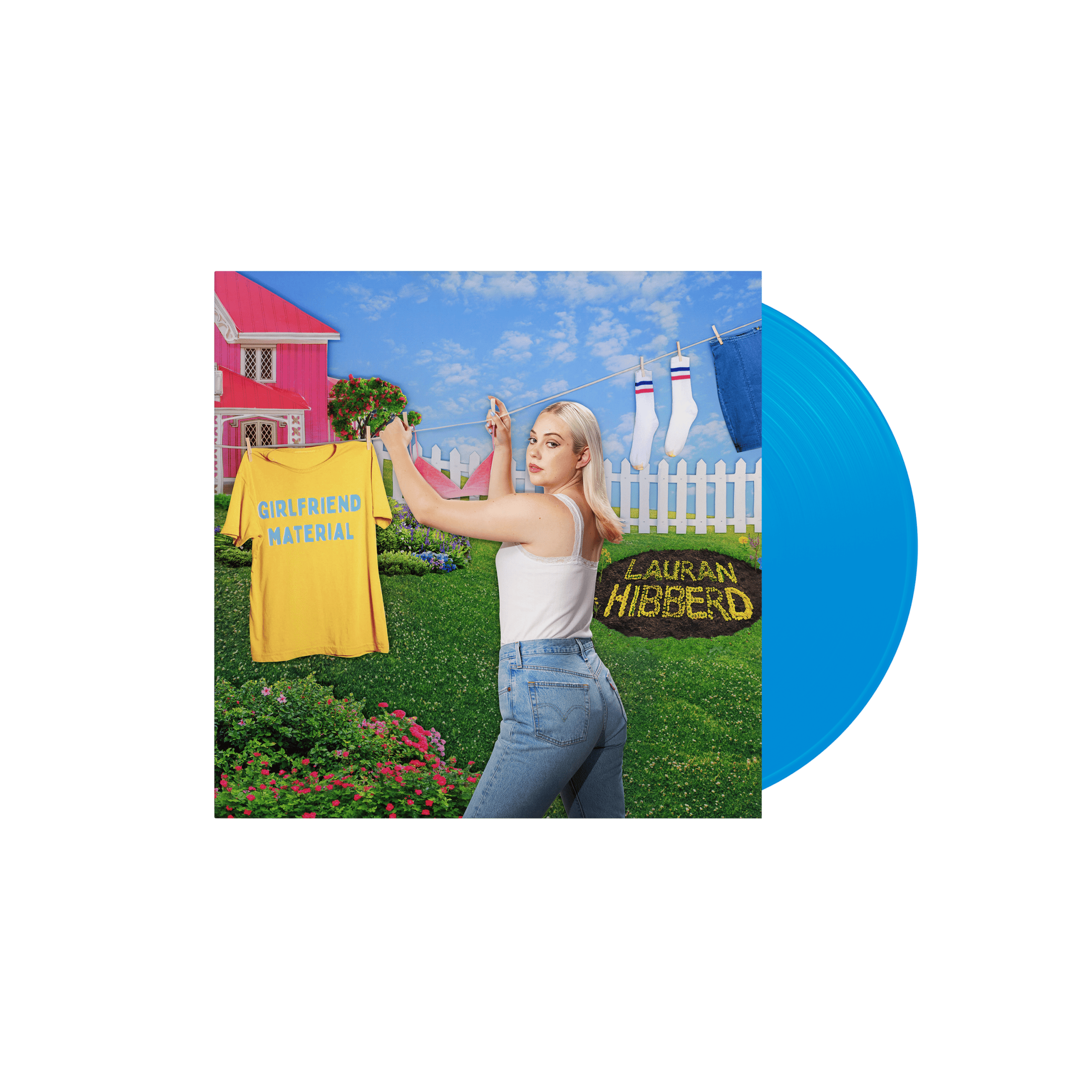 girlfriend material: Sky Blue + Clear Vinyl LP, CD, T-Shirt + Signed Print - Image 2