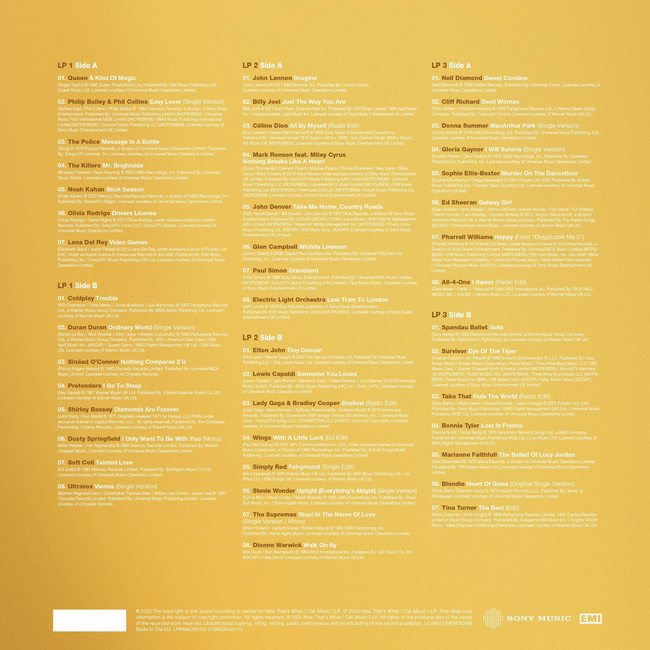 NOW That's What I Call Gold - The Ultimate Hits (3LP) - Image 2