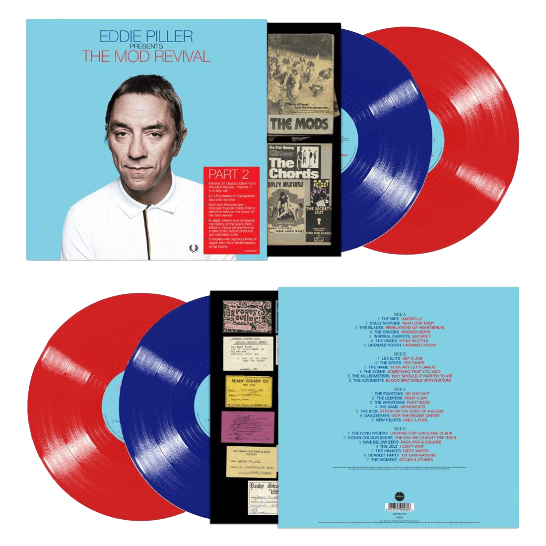 Eddie Piller Presents More of The Mod Revival: Limited Edition Transparent Blue and Red Vinyl 2LP