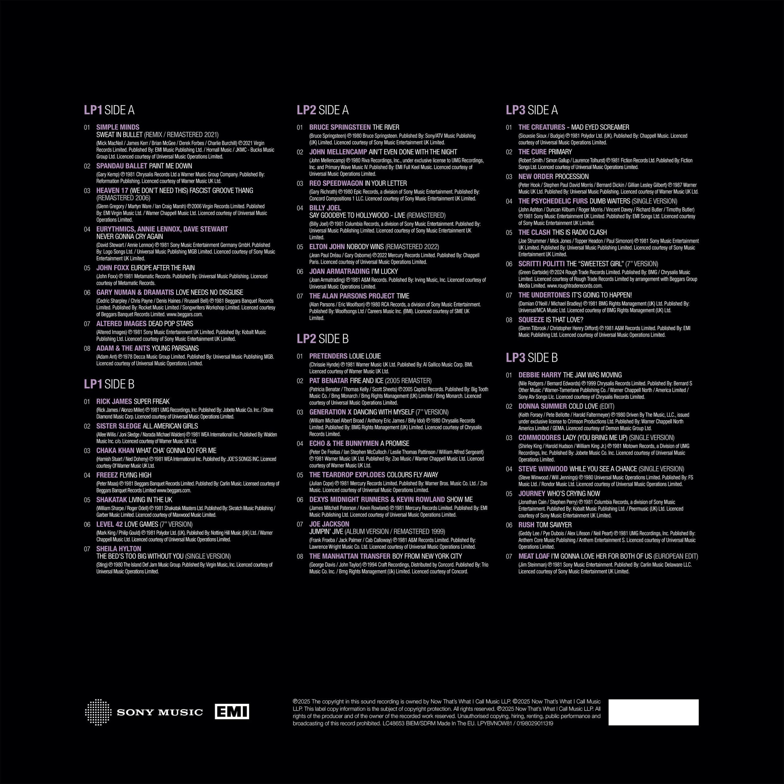 NOW Yearbook – THE VAULT: 1981 (3LP) - Image 2