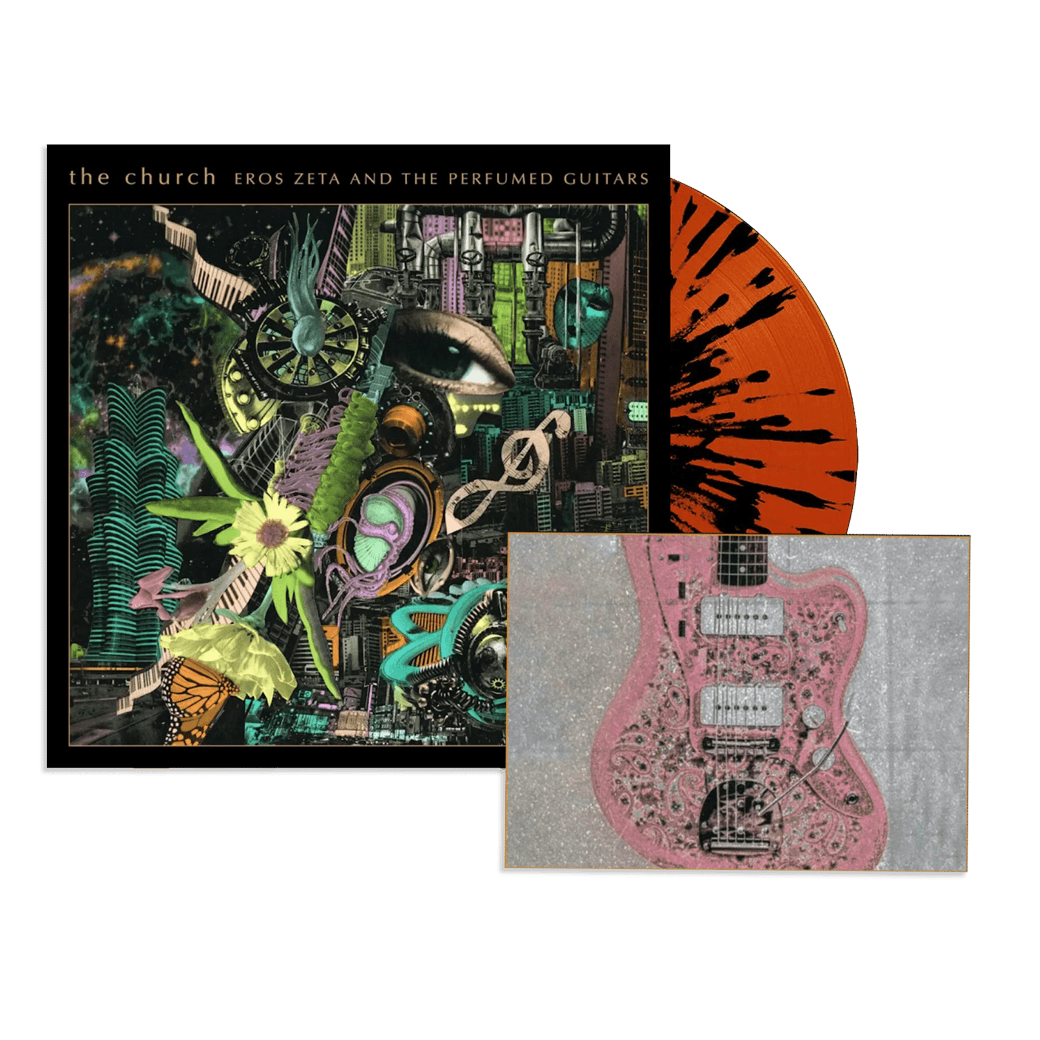 Eros Zeta & The Perfumed Guitars: Limited Orange & Black Splatter Vinyl LP + Exclusive Postcard