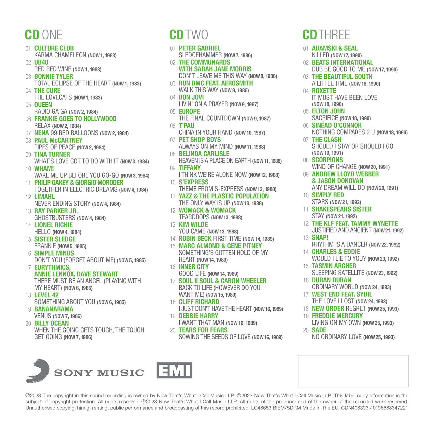 NOW That's What I Call 40 Years: Volume 1 - 1983-1993 (3CD) - Image 2