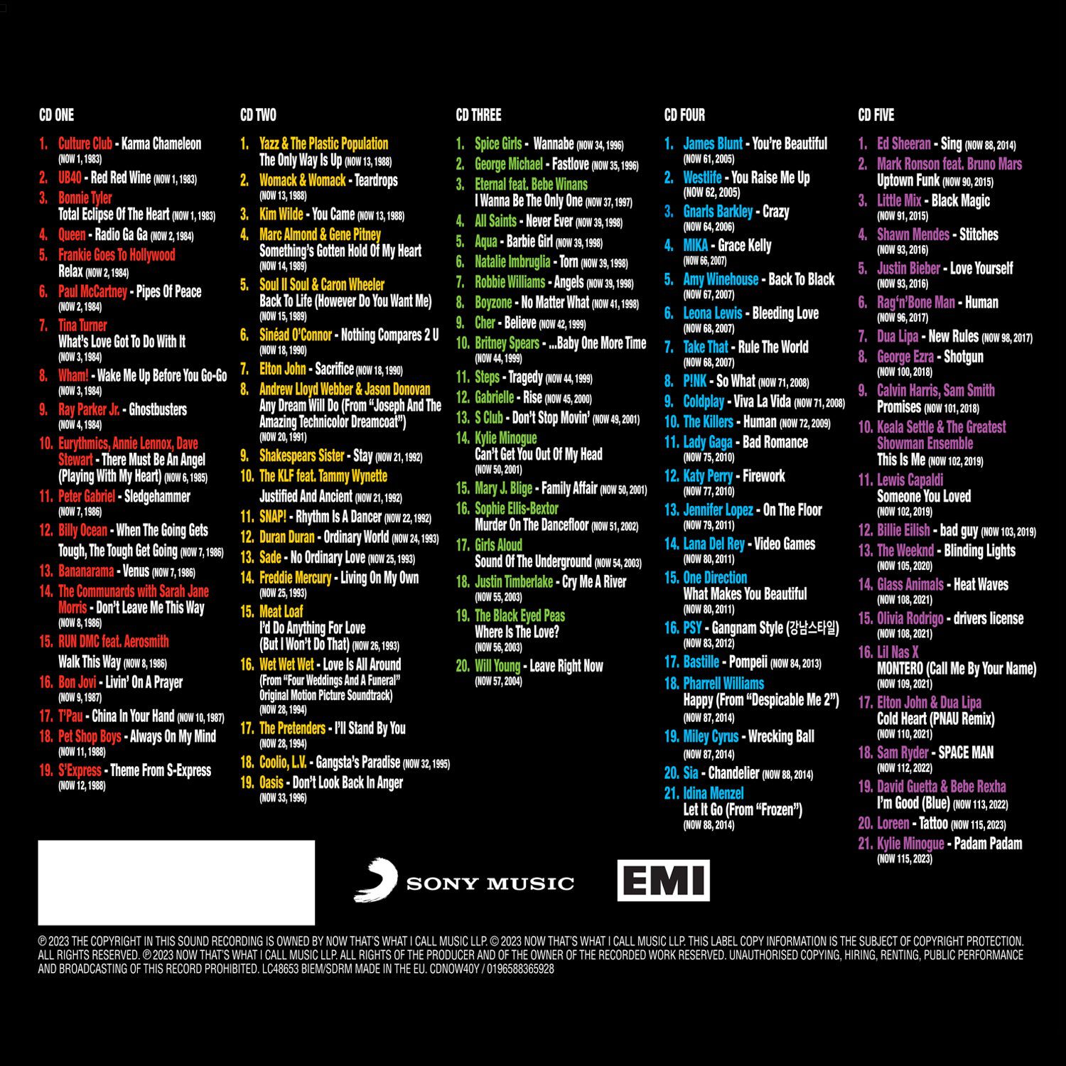 NOW That's What I Call 40 Years (5CD) - Image 2