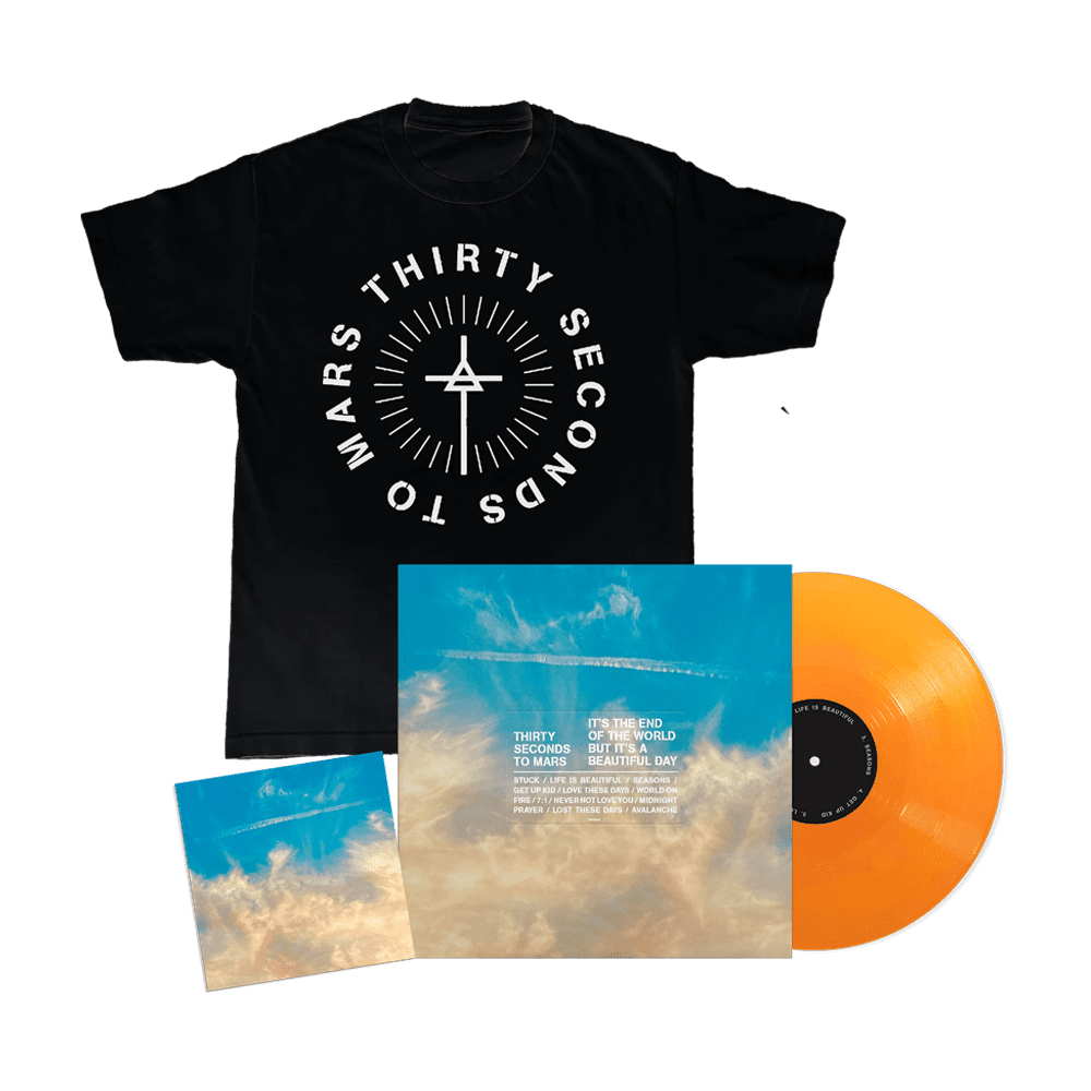 It's The End Of The World But It's A Beautiful Day: Opaque Orange Vinyl LP, T-Shirt + Signed Art Card